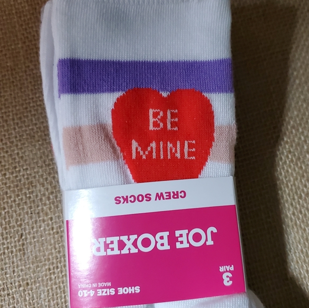Joe Boxer Valentines Crew Socks